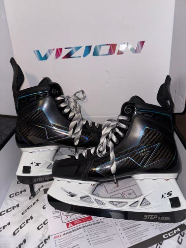 Black 2026 CCM Vizion Hockey Skates Regular Width 7.5 (Used)