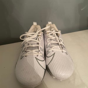 Nike Alpha Huarache Elite 4 Low Baseball Cleats White Gray Molded Men’s