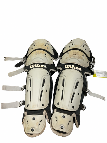 Used Wilson BLACK/GRAY SHINGUARDS Catchers Leg Guards Grey Junior 11834-S000054062