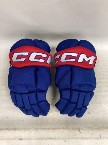 Used CCM 95T GLOVES Senior Gloves Navy Blue And Red 14" 11851-S000049045