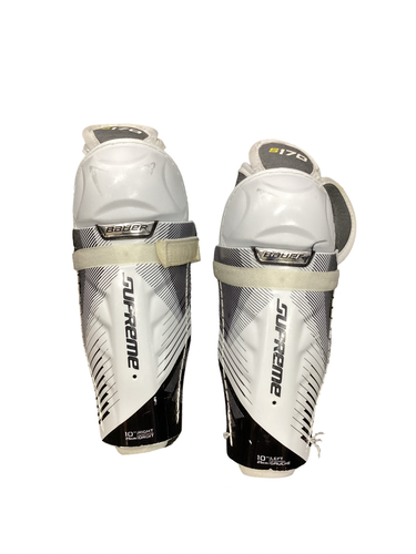 Used Bauer SUPREME S170 Junior Shin Guards White 10" 11613-S000186070
