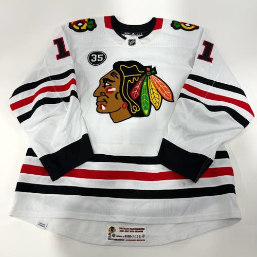 Taylor Raddysh #11 Away Chicago Blackhawks Game Worn Jersey 2021-2022, Set 1 | Size 56 | 7033-25544