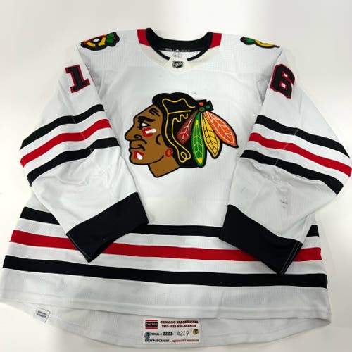 Jujhar Khaira #16 Away Chicago Blackhawks Game Worn Jersey 2022-2023, Set 2 | Size 58 | 4219-25532