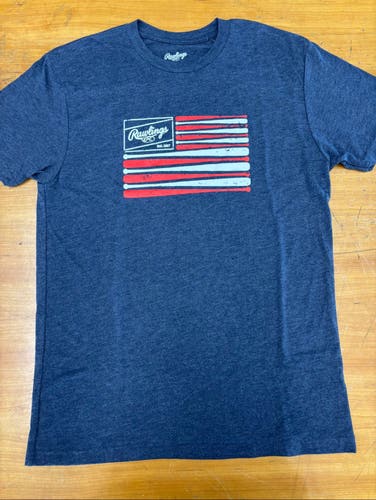 Bundle: Rawlings American Flag Tee (Adult M) Rawlings Logo Tee (Adult 2XL)