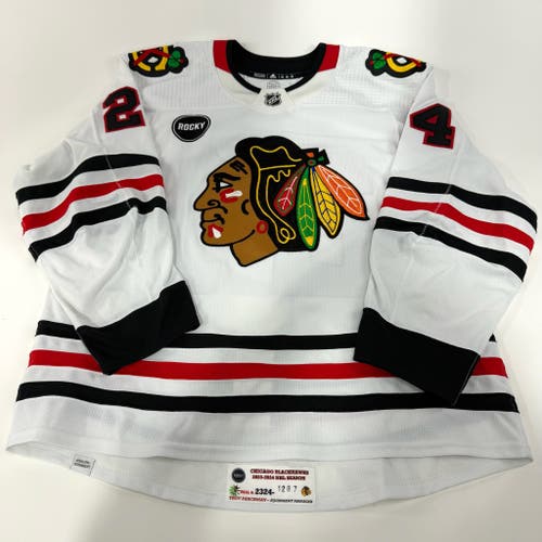Jaycob Megna #24 Away Chicago Blackhawks Game Worn Jersey 2023-2024 | 1287-25583