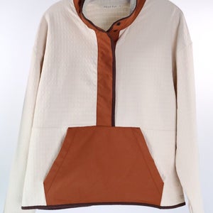 Free Fly Apparel Women's Gridback Fleece Snap Pullover Stone Size Large $148 Rea