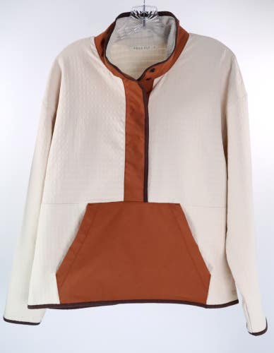 Free Fly Apparel Women's Gridback Fleece Snap Pullover Stone Size Large $148 Rea