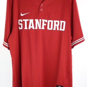 Stanford Cardinal Jersey Men's XL Nike Red Replica 2 Button Baseball $80 NWT