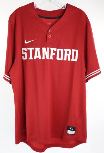 Stanford Cardinal Jersey Men's XL Nike Red Replica 2 Button Baseball $80 NWT