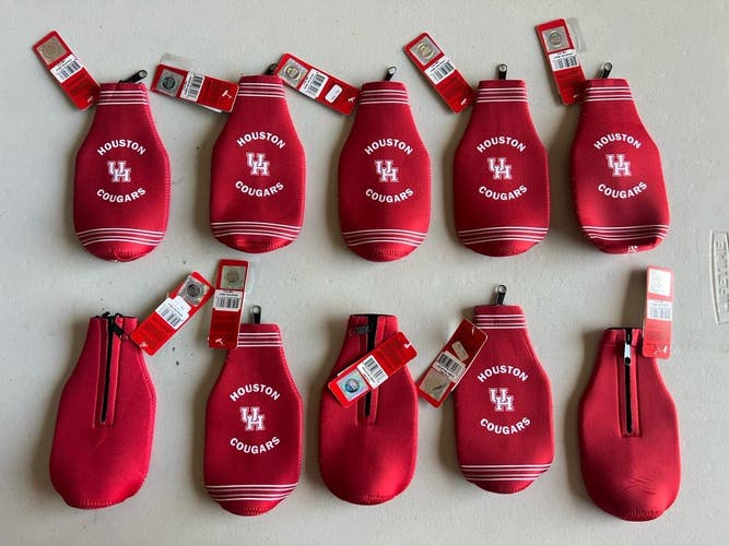 PACK OF 10 Houston Cougars Bottle Cooler Koozie Logo Brands NCAA Licensed NWT