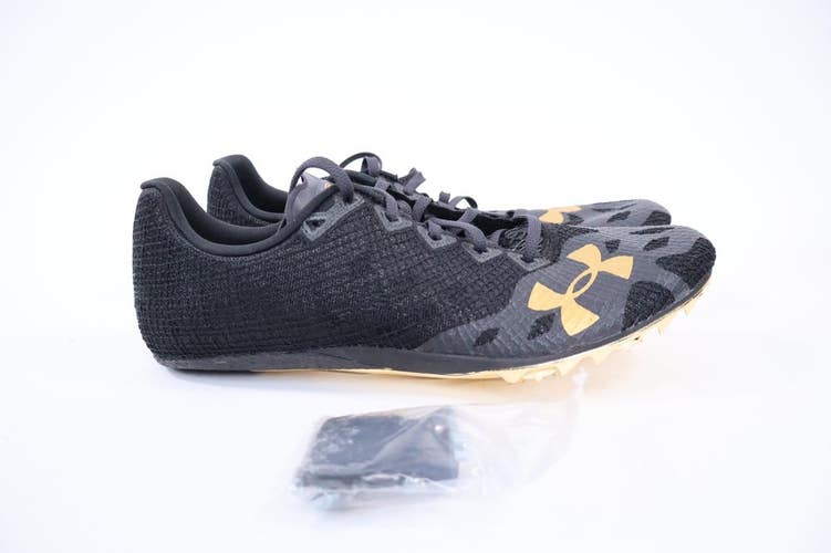 Under Armour HOVR Smokerider Black Metallic Victory Gold Spikes Men's 11.5 NEW