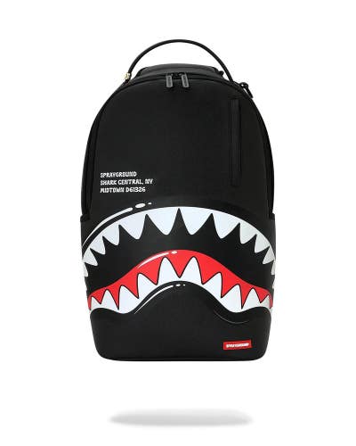 Sprayground Shark Central Bubble Shark Backpack Unisex Black Top Handle SPR283