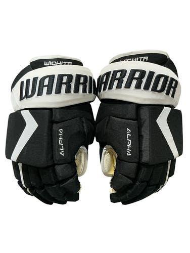 Warrior Covert Pro Wichita Thunder Pro Stock Hockey Gloves 13” Black/White (Used) 9413