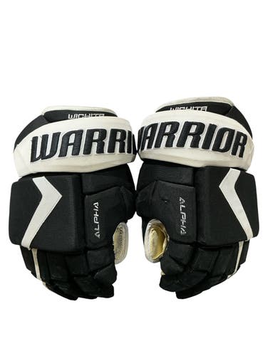Warrior Alpha 4-Roll Wichita Thunder Pro Stock Hockey Gloves 13” Black/White (Used) 9417