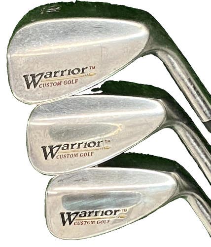 Warrior Golf Wedge Set 52* Gap, 56* Sand, 60* Lob RH Stiff Steel 35.5" New Grips