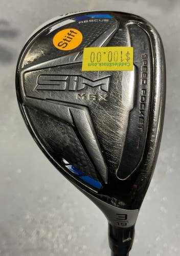 TaylorMade SIM MAX 19 #3 Hybrid 40.5" FUJIKURA VENTUS 7-S Stiff Flex USED