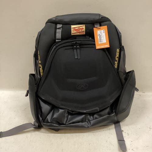 Used Rawlings GOLD COLLECTION BB/SB Player Backpack Black And Gold 11725-S000505354