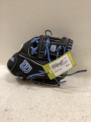 Used Wilson AO9RB25DI11B BB/SB Glove RH Throw Black And Carolina Blue 11 1/2" 11725-S000504674