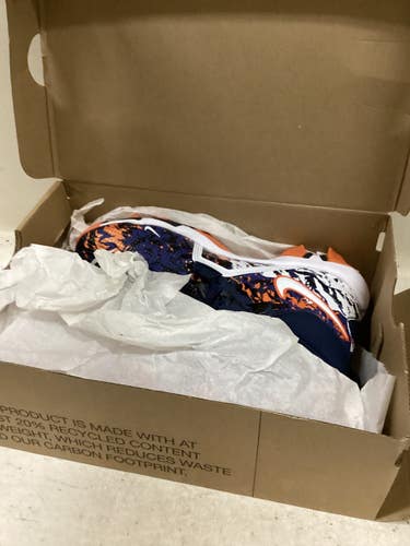 Used Nike ALPHA MENACE 3 SHARK Adult FB Cleats Navy Blue And Orange Senior 6 11725-S000504685