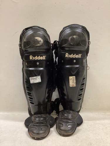 Used RIDELL SHIN GUARDS Catchers Leg Guards Black Adult 11725-S000505110