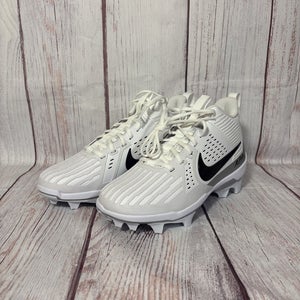 Nike Alpha Menace Strong White Silver Football Cleats II5139-100 Mens 7.5 NEW