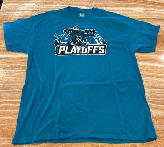 San Jose Sharks NHL 2017 Playoffs T Shirt XL Teal