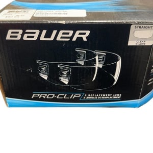 Bauer Pro-Clip Straight Clear Hockey Visor Replacement Lenses - 2 Pack