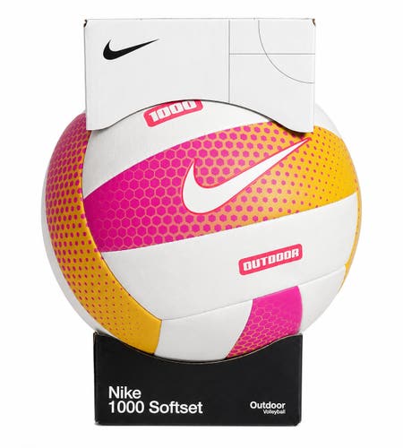 Nike 1000 Softset Outdoor Volleyball White Pink Yellow Size 5 New in Box