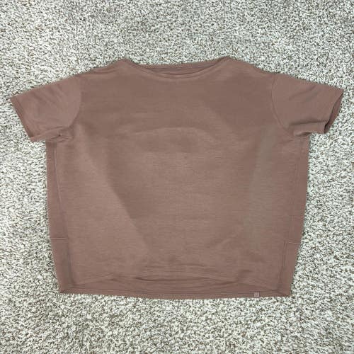 Lululemon Shirt Womens Medium Pink Short Sleeve Relaxed Fit Gym Yoga Top Sport
