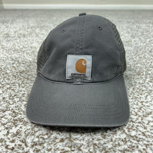 Carhartt Hat Cap Snap Back Mens Gray Mesh Trucker Patch Logo Workwear Casual