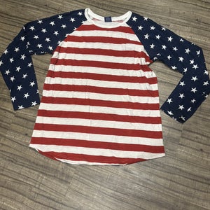 Tipsy Elves American Flag Themed Women’s XXL Long Sleeve Shirt
