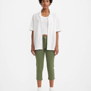 Levi's 311 Shaping Skinny Capri Jeans Women's 34 Green Denim Stretch Crop KFC794