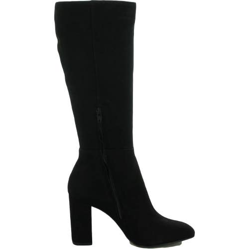 Steve Madden Ninny Boots Womens 8.5 Black Leather Pointed Toe Knee High HTAT1522