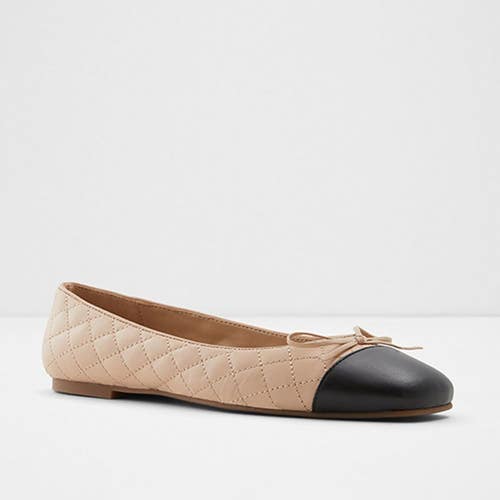 Aldo Braylynn Ballet Flats Womens 9 Beige Bow Detail Square Toe Slip On HTAT1308