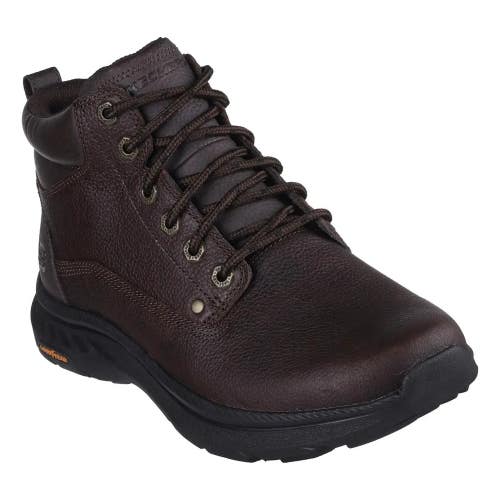 Skechers Pollard Lanser 205308-RDBR Boots Men's 13 Brown Leather Ankle HTAT1530