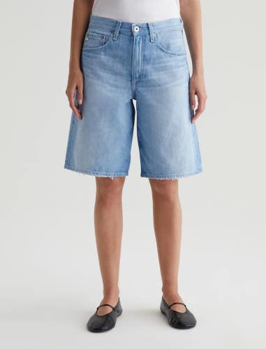 AG Jeans Thalia Bermuda Shorts Women's 28 Sunset Blue Denim High Rise FROG623