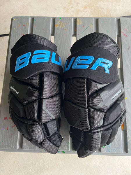 Custom Bauer Supreme Mach Black w/ Blue Gloves 14"