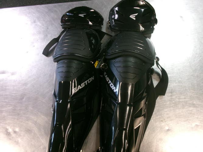 Used Easton PHENOM Catchers Leg Guards Black Adult 11868-S000070577