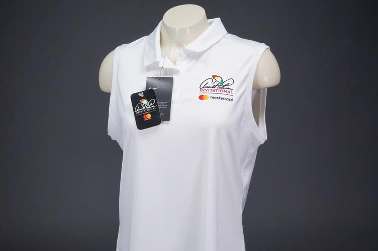 ARNOLD PALMER INVITATIONAL API WHITE NIKE DRI-FIT COLLARED TANK WOMENS L