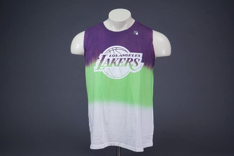 LOS ANGELES LA LAKERS BASKETBALL TANK WORKOUT TOP, GREEN/PURPLE/WHITE ~ MENS XS