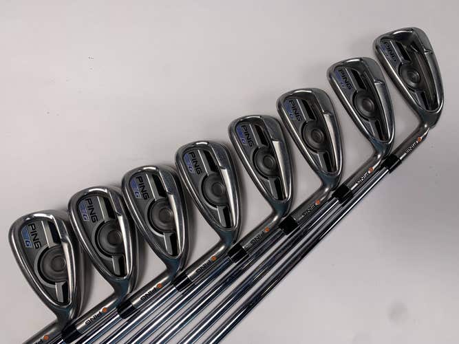 Ping G 2016 Iron Set 4-PW+AW Orange Dot 2* Flat AWT 2.0 Regular Steel RH -1/4"