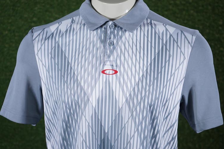 OAKLEY UNLV REBEL MEDUIM WHITE / GRAY SHIRT GOLF POLO VGC ~ L@@K!!