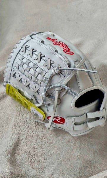 Rawlings 12" LHT Liberty Advanced Softball Baseball Glove White Gray. Left Hand Throw