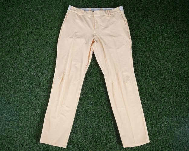 NIKE SLIM FLEX 32-30 MEN'S DRI FIT GOLF PANTS 891887 LIGHT YELLOW, VGC ~ L@@K!!
