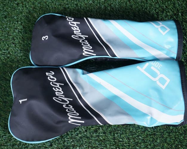 MACGREGOR DCT 3000 2 HEADCOVER SET DRIVER + 3 WOOD BLACK / BLUE / WHITE ~ L@@K!!