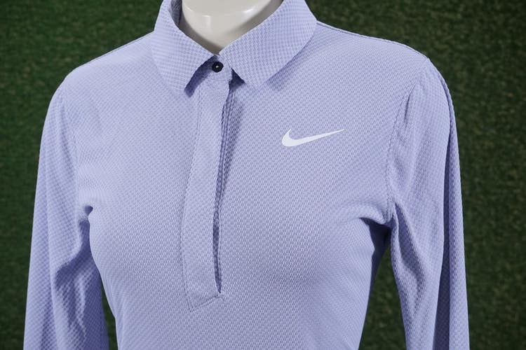 WOMENS SMALL TALL NIKE DRI-FIT ADV TOUR LONG SLEEVE GOLF POLO PURPLE, VGC