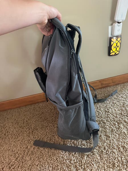 adult nike backpack Desert Khaki Brasilia Medium Nike Brasilia Backpack In Black Two adjustable padded straps with a woven carry handle at the top of the bag and a black mesh design on the reverse Nike Adult Ole Miss Rebels