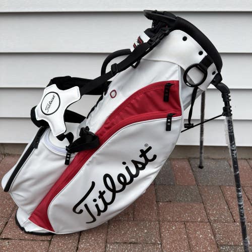 Titleist Players 4 Stand Carry Golf Bag White Red Black 4 Way Dividers