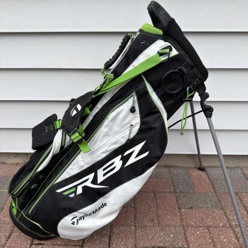 Taylormade RBZ Rocketballz Golf Stand Carry Bag 5 Way Dividers Black Green White