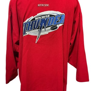 Wichita Thunder Navy CCM Pro Stock Practice Jersey 9533